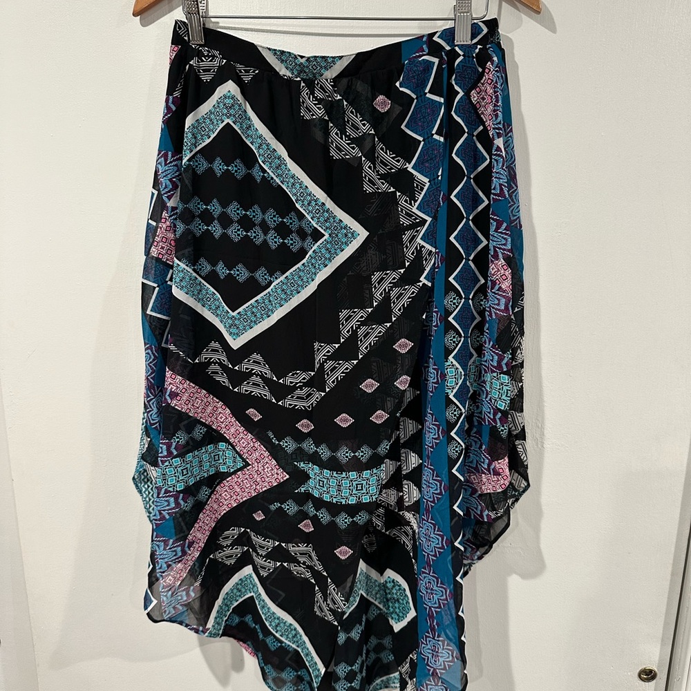 Express Aztec Patterned Black and Blue Women's Skirt